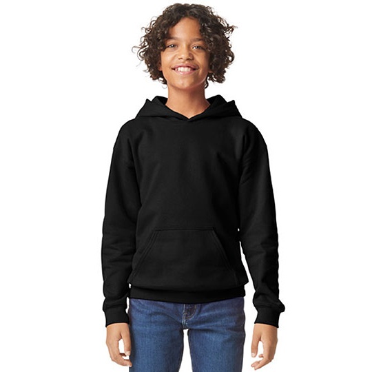 Bluza Klasyczna Z Kapturem Bawelniana Szczotkowana GSF500K - Black