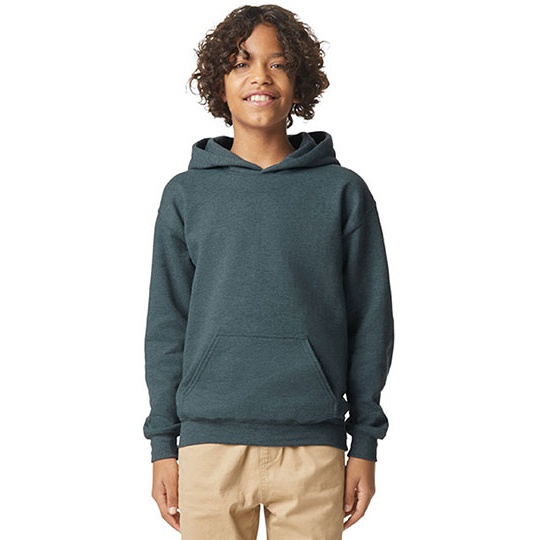 Bluza Klasyczna Z Kapturem Bawelniana Szczotkowana GSF500K - Dark Heather