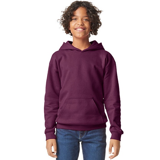 Bluza Klasyczna Z Kapturem Bawełniana Szczotkowana GSF500K - Maroon