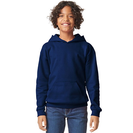 Bluza Klasyczna Z Kapturem Bawelniana Szczotkowana GSF500K - Navy