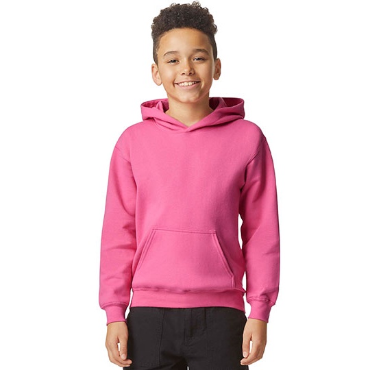 Bluza Klasyczna Z Kapturem Bawelniana Szczotkowana GSF500K - Pink Lemonade