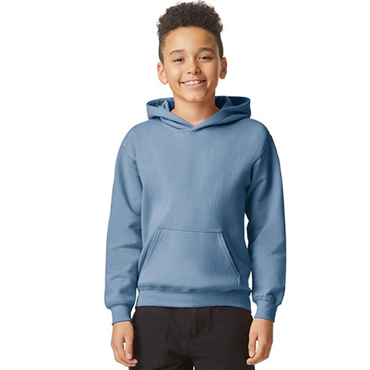 Bluza Klasyczna Z Kapturem Bawełniana Szczotkowana GSF500K - Stone Blue