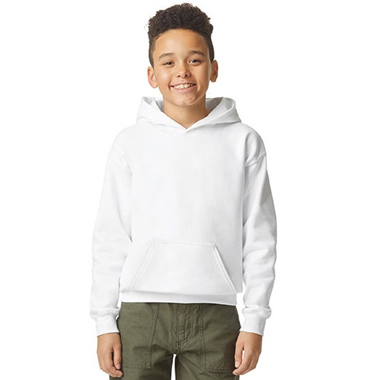 Bluza Klasyczna Z Kapturem Bawelniana Szczotkowana GSF500K - White