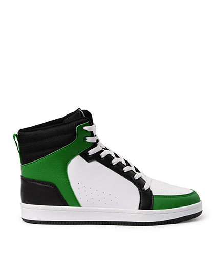 Buty Koszykarskie Poliuretanowe RY8323 - Black 02 & White 01 & Bottle Green 56