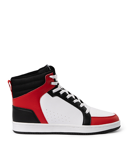 Buty Koszykarskie Poliuretanowe RY8323 - Black 02 & White 01 & Red 60