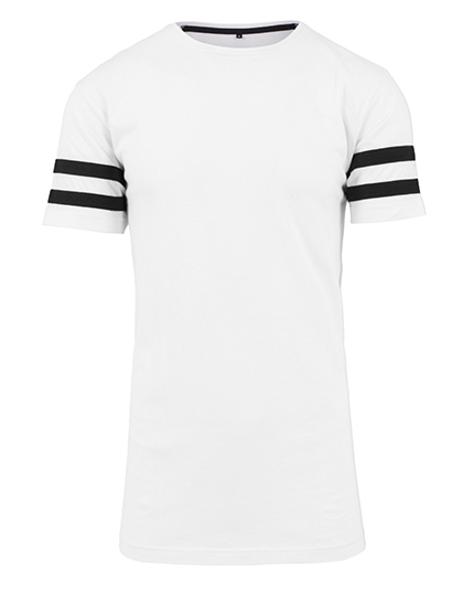 T-shirt Klasyczny Bawelniany z Paskami BY032 - White & Black