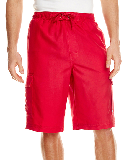 Szorty Kapielowe Poliester Meskie BU9401 - Red & Red