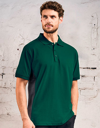 Polo Unisex Pika z Kontrastowymi Wstawkami CD4590 - Forest & Charcoal (Solid)