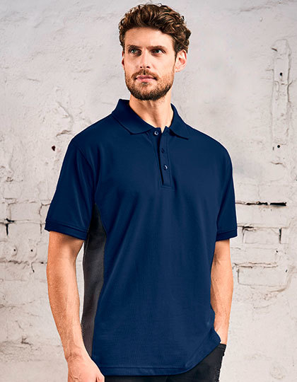 Polo Unisex Pika z Kontrastowymi Wstawkami CD4590 - Navy & Charcoal (Solid)