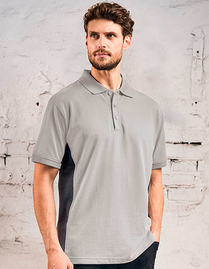Polo Unisex Pika z Kontrastowymi Wstawkami CD4590 - New Light Grey (Solid) & Charcoal (Solid)