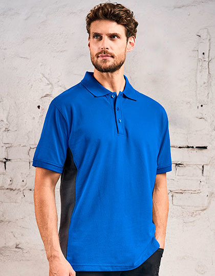 Polo Unisex Pika z Kontrastowymi Wstawkami CD4590 - Royal & Charcoal (Solid)