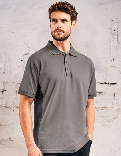 Polo Unisex Pika z Kontrastowymi Wstawkami CD4590 - Steel Grey & Charcoal (Solid)