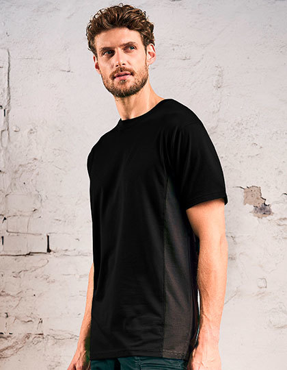 Koszulka Unisex Klasyczna z Bocznymi Wstawkami CD3590 - Black & Charcoal (Solid)