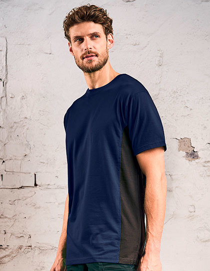 Koszulka Unisex Klasyczna z Bocznymi Wstawkami CD3590 - Navy & Charcoal (Solid)