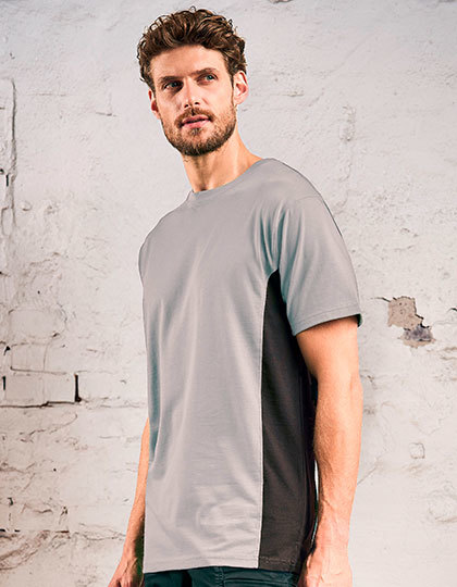 Koszulka unisex z kontrastowymi wstawkami CD3590 - New Light Grey (Solid) & Charcoal (Solid)