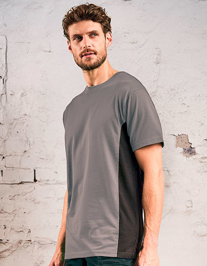 Koszulka Unisex Klasyczna z Bocznymi Wstawkami CD3590 - Steel Grey & Charcoal (Solid)