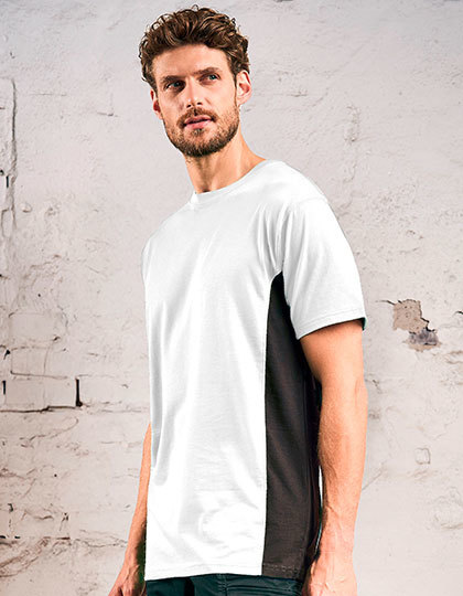 Koszulka Unisex Klasyczna z Bocznymi Wstawkami CD3590 - White & Charcoal (Solid)