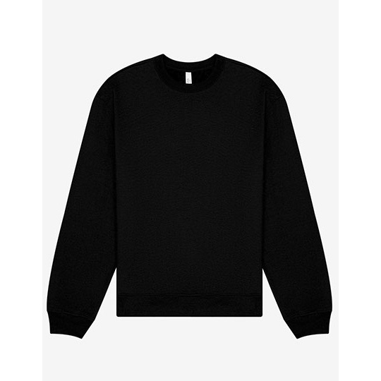 Bluza Unisex Czesana Bawełna Poliester Okrągły Dekolt CV4711 - Black