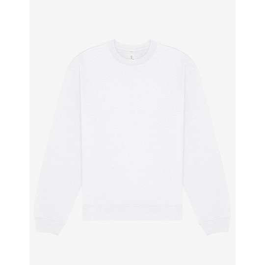 Bluza Unisex Czesana Bawelna Poliester Okragly Dekolt CV4711 - White