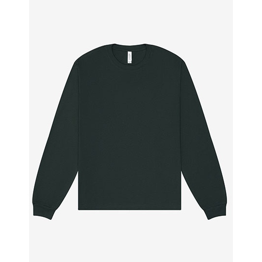 T-shirt Gruby Długi Rękaw Bawełna Czesana CV3511 - Forest