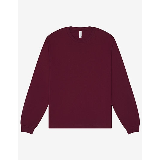 T-shirt Gruby Dlugi Rekaw Bawelna Czesana CV3511 - Maroon