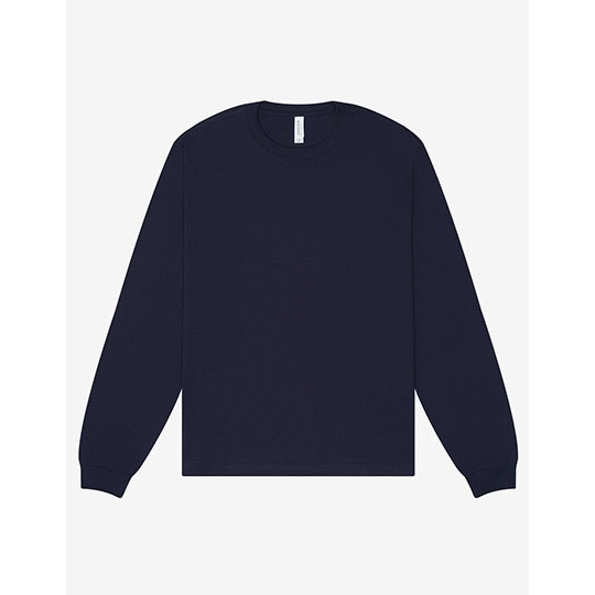 T-shirt Gruby Dlugi Rekaw Bawelna Czesana CV3511 - Navy
