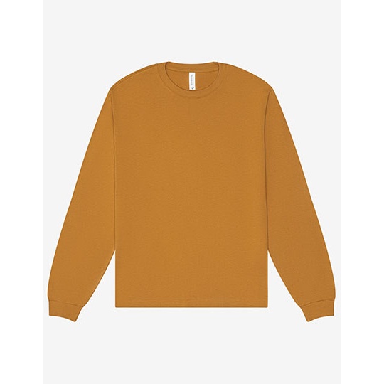 T-shirt Gruby Długi Rękaw Bawełna Czesana CV3511 - Toast