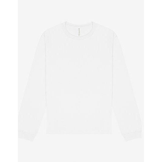 Unisex Gruby T-shirt z Dlugim Rekawem CV4651 - White