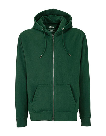 Bluza Unisex Z Kapturem Z Zamkiem Bawelna Poliester Z Recyklingu UT23010 - Dark Green