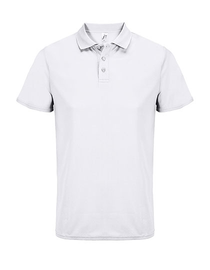 Koszulka Polo Slim Poliester z Recyklingu L04442 - White