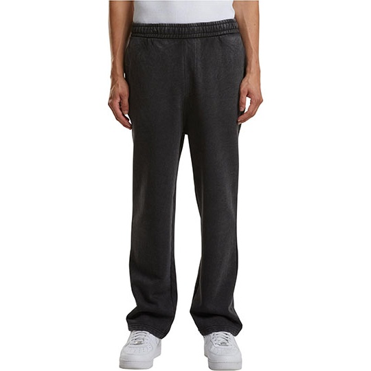 Spodnie Dresowe Luźne Proste Vintage BY296 - Black