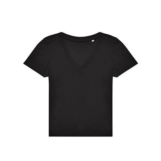 Damski T-shirt V-neck BCTW001 - Black