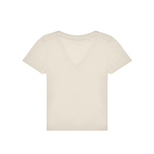 Damski T-shirt V-neck BCTW001 - Off White
