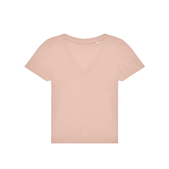 Damski T-shirt V-neck BCTW001 - Soft Rose