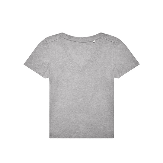 Damski T-shirt V-neck BCTW001 - Sport Grey (Heather)