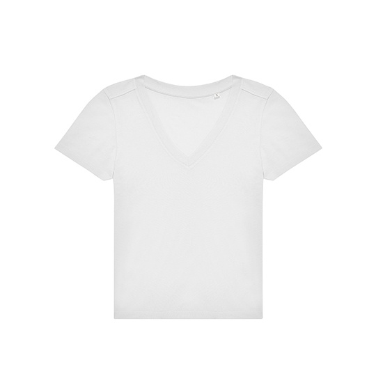 Damski T-shirt V-neck BCTW001 - White