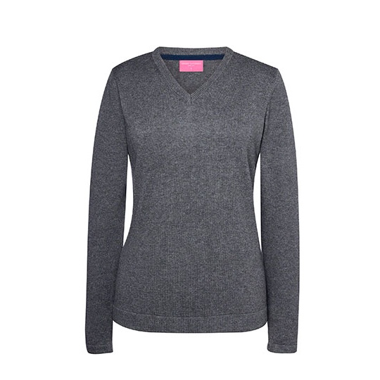 Damski sweter z dekoltem w serek BR2307 - Charcoal