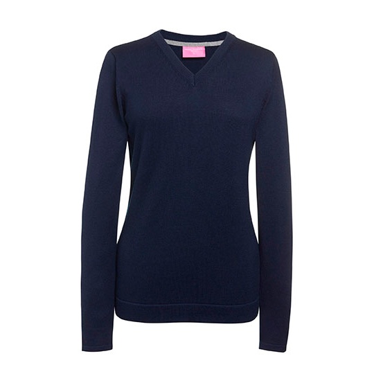 Damski sweter z dekoltem w serek BR2307 - Navy