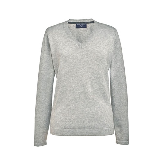Damski sweter z dekoltem w serek BR2307 - Silver