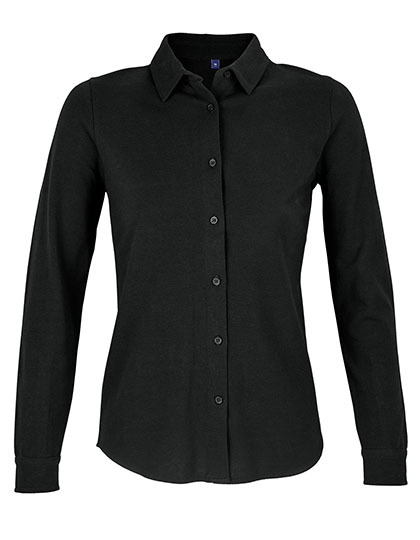 Koszula Damska Pique Bawelna Organiczna NB3791 - Deep Black