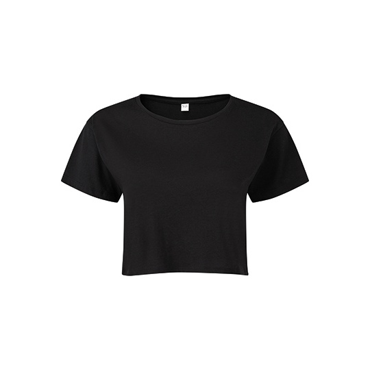 Top Damski Krotki Bawelniany TR019 - Black