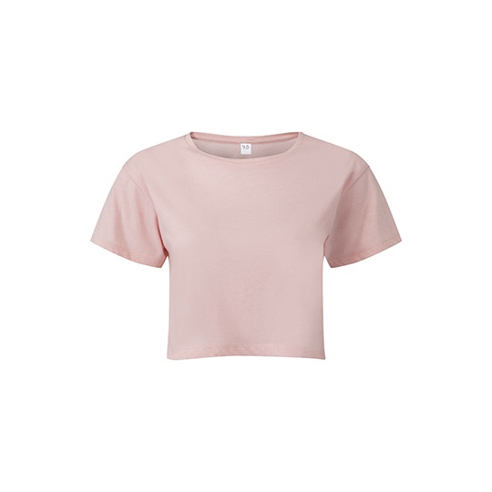 Top Damski Krotki Bawelniany TR019 - Light Pink