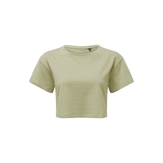 Top Damski Krótki Bawełniany TR019 - Sage Green