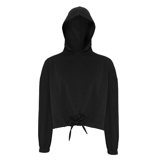 Bluza Damska Oversize Krotka Bawełniana TR085 - Black