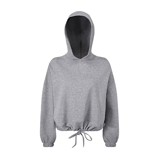 Bluza Damska Oversize Krotka Bawelniana TR085 - Heather Grey