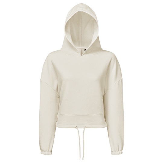 Bluza Damska Oversize Krótka Bawełniana TR085 - Natural