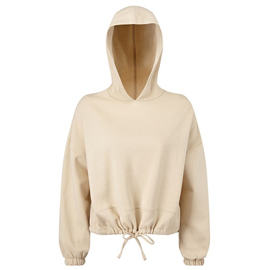 Bluza Damska Oversize Krotka Bawelniana TR085 - Nude
