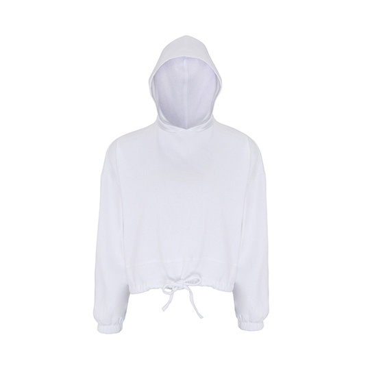 Bluza Damska Oversize Krotka Bawelniana TR085 - White