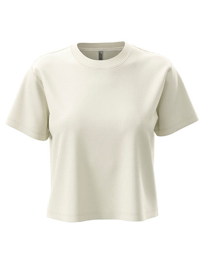 Damski krotki T-shirt oversize NX7610 - Bone