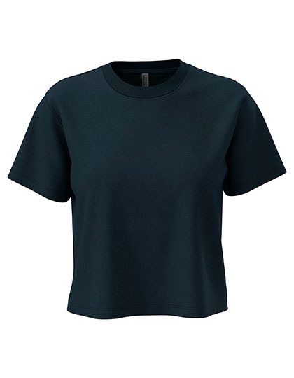 Damski krotki T-shirt oversize NX7610 - Midnight Navy